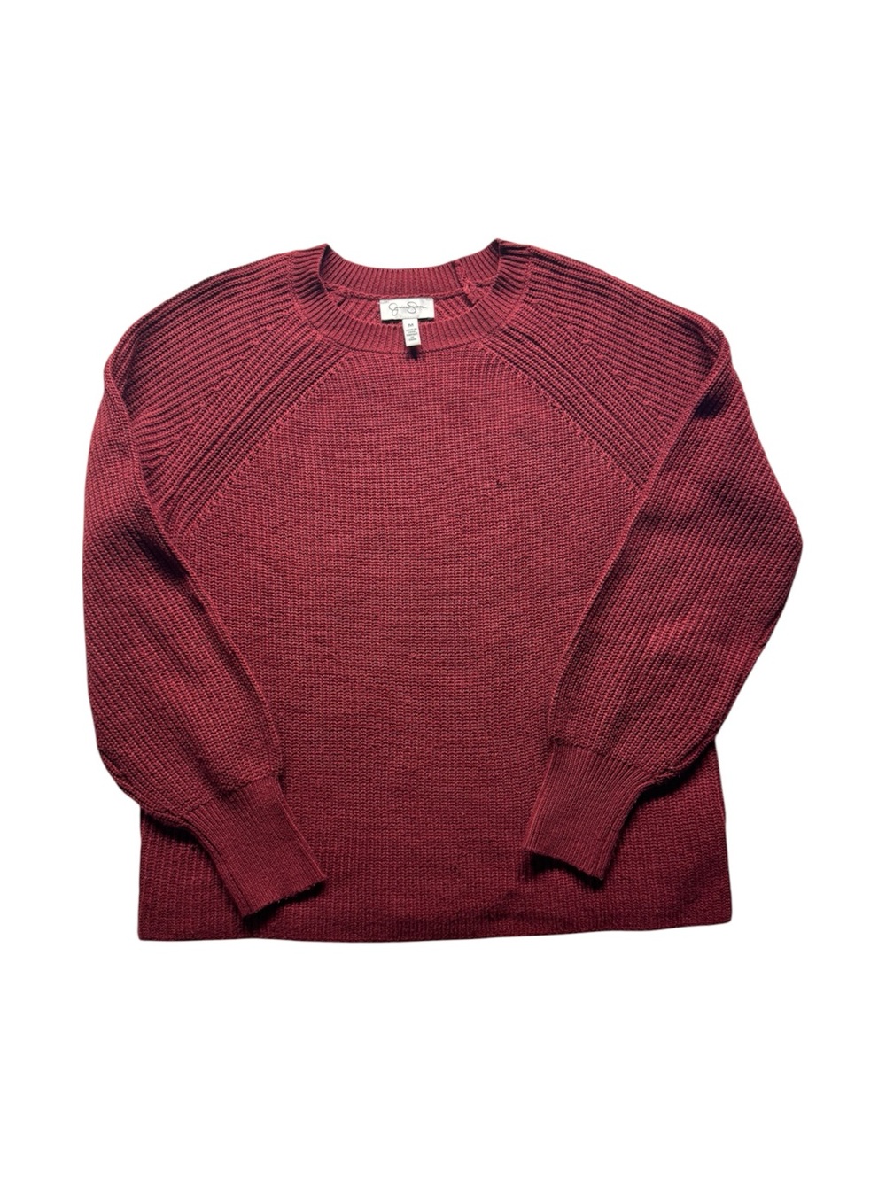 Jessica Simpson Women’s Burgundy Raglan Sleeve Knit Sweater Size M